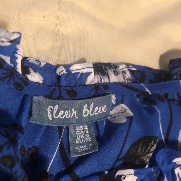 Fleur Bleve Blue and Black short romper - Picture 2 of 6